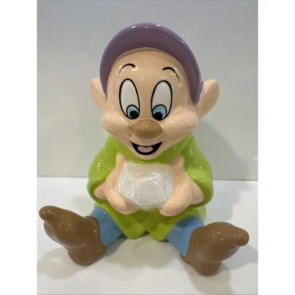 Dopey Disney Snow White And The Seven Dwarfs Dwarf Figure Coin Bank Home Decor - Picture 1 of 4